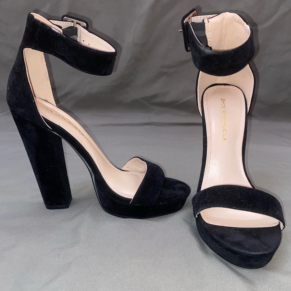 Tall heeled ankle strap sandal
